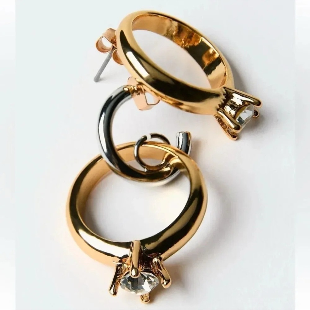 ZARA JEWEL WEDDING BAND EARRINGS - Picture 8 of 13
